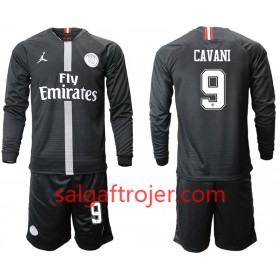 Paris Saint-Germain Fodboldtrøjer CAVANI 9 Jodan Sort Børn 3. sæt 2018/19 Langærmet